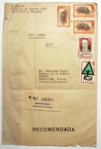 Antigua cubierta estampada de Uruguay a Israel miembro de la Knesset Menachem Begin - Imagen 1 de 3