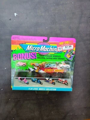 Micro Machines Street Riders #34 Steel Wheels Motorcycle Bonus Pack Galoob D7 - Image 1 of 2
