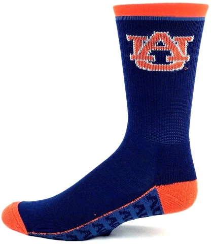 Auburn Tigers Orange & Blue Repeat Name Bottom Crew Socks Cover