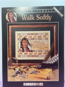 DIMENSIONS Counted Cross Stitch Leaflet WALK SOFTLY - Linda K. Powell - Picture 1 of 2