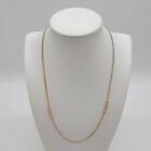 Vintage Avon 20" Classic Gold Tone Necklace With Stationary Beads Original Box