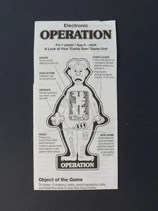 Electronic OPERATION, 1999 MB Games,  Board Game. INSTRUCTIONS. - Picture 1 of 1