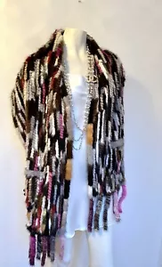 Luxury Stola aus Nerz gestrickt in Multicolore - Bild 1 von 12