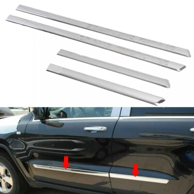 For 2011 2012 2013 Jeep Grand Cherokee Chrome Body Side Door Molding Cover Trim Foto 1 de 4