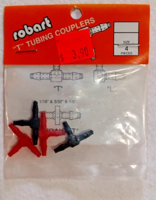 ROBART 218  ~NIP!!!~ "T" TUBING COUPLERS 3/32" - Image 1 of 2