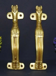Brass Horse Door Handle Pair Pony Animal Design Door Pull Home Decor Gift EK115 - Picture 1 of 6