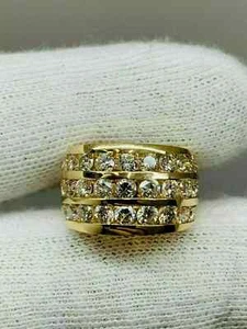2Ct Lab Created Diamond Round Men's Pinky Engagement Ring 14K Yellow Gold Plated - Picture 1 of 4