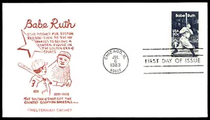 1983 Babe Ruth FDC Red Sox & Yankees-The Sultan of Swat Cheltenham Cachet - Picture 1 of 2