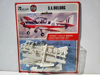 ARIFIX BRITAIN 1973 PLASTIC CONSTR. SA BULLDOG AIRPLANE mint in box 1:72 sc. - Immagine 1 di 4