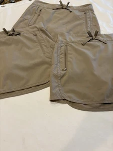 3 Pair Magellan Skorts Girl's/ Kid's Size Med 8-10 Khaki For School Zip Pocket - Picture 1 of 11