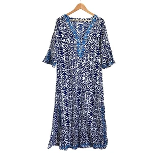 Debbie Katz Maritim Strand Schwimmen Abdeckung Maxikleid Größe Large blau Resort Küste - Bild 1 von 11