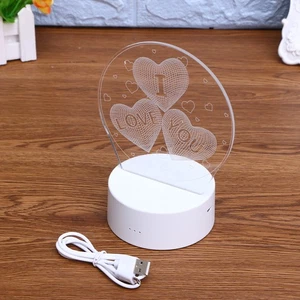 3D LED Acrylic Table Lamp Light Colorful Changing Touch Desk Lamp Night Light - Picture 1 of 12