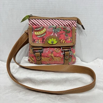 Lily Bloom Crossbody Christmas Purse 8x8” W/ Adjustable Strap Some issues - Image 1 of 4
