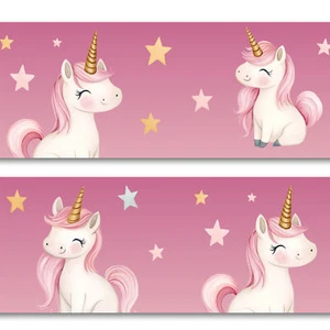 Bordüre Einhorn 15cm x 200cm Selbstklebend Kinderzimmer Wandtattoo Baby Y033 - Bild 1 von 7