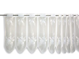Scheibengardine Kerze Glocke Mistel Zweig HxB 50x140cm Weihnachten weiß Advent - Bild 1 von 6