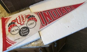 BANDERÍN DE FIELTRO DE LA UNIVERSIDAD INDIANA-1987 NCAA FINAL FOUR 30" - Imagen 1 de 9
