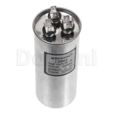 KEDIAN New 50+5UF 450VAC Round Dual Run Capacitor 450V 50+5MFD 40/85/21 50X150mm CBB65