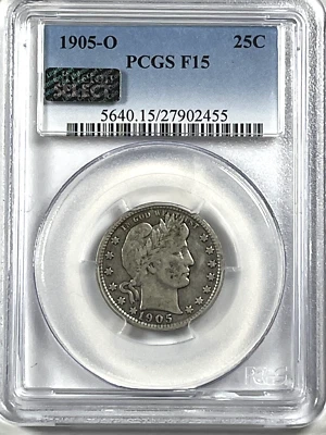 1905-O Barber Quarter : PCGS F15 - Image 1 of 4
