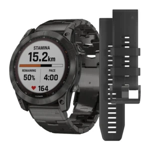 Garmin FENIX 7X SAPPHIRE SOLAR Titanium Carbon Grey DLC + Armband 010-02541-27 - Photo 1 sur 6