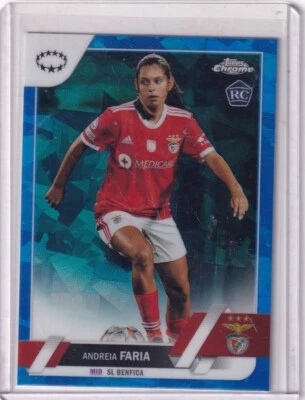 2022 Topps Chrome UEFA Women's Champions League Sapphire Andreia Faria #21 RC - Image 1 of 2