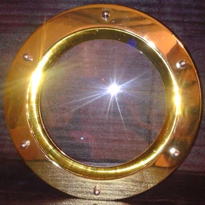 OJO DE BUEY PARA PUERTA 350 mm DORADO - Imagen 1 de 12