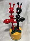 Double Ant Thumb Push Puppet Wood Toy