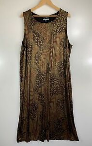 Added Dimensions CATHERINES Plus Size 3X 26/28 Brown Metallic Long Maxi Dress