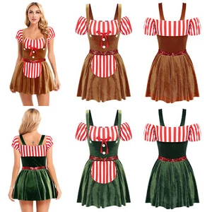 Costume donna vestito fantasia ballo pan di zenzero uomo manica corta natale anime - Foto 1 di 26