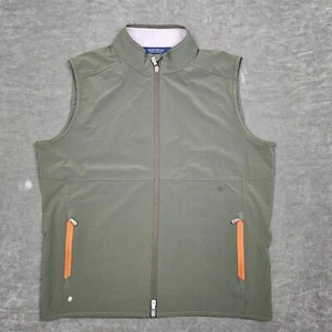 Chaleco Peter Millar Hombre Grande Verde Flex Adapt Cremallera Completa Corona Hecho a Mano Golf Elástico - Imagen 1 de 12