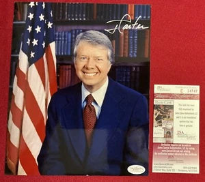 JIMMY CARTER SIGNED 8X10 PHOTO AUTOGRAPH JSA AUTHENTICATED PRESIDENT POPE COA - Picture 1 of 1