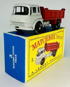 1961 Original Matchbox Lesney 3B BEDFORD TIPPER Type D Box DEAD MINT BEAUTY!! - Picture 1 of 11