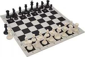 Quadruple Weighted Chess Set, 51cm mousepad Board Large Bag, Bobby Fischer Chess - Picture 1 of 11