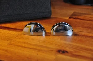 New Bathroom Mirror Shelf Support Brackets Polished Silver Metal Pair - Picture 1 of 4