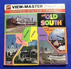 COLOR Gaf A856 The Old South LA SC GA AL & MS TRAVEL view-master 3 Reels Packet - Picture 1 of 4