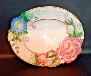 Rare Fitz and Floyd Les Fleurs Canape Plate Platter Pink Flower - Picture 1 of 1