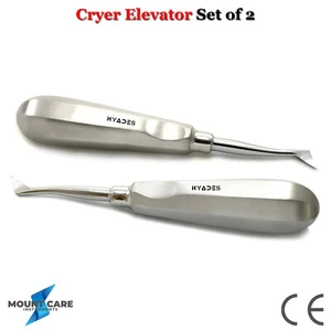Set Of 2 Dental Elevators Cryer Left & Right Tooth Extracting Oral Surgery Tools - Picture 1 of 3