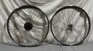 Vintage Weinmann 6-Speed 26" Aluminum Mtn Bike Wheelset Exage Mountain M450 Hubs - Picture 1 of 14