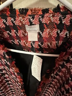 Chaqueta Blazer Abrigo Chicos Rosa Tweed Boucle Frente Abierto Forrado Frente Abierto Talla 3 Foto 1 de 2