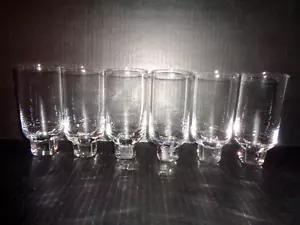 Iittala GEO (6) CRYSTAL MODERN GLASSES / TUMBLERS Ice Cube Base FINLAND - Picture 1 of 9
