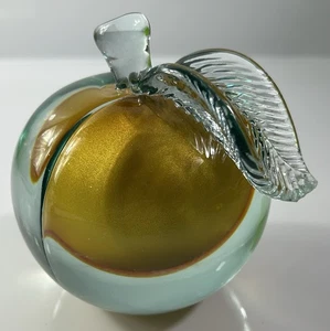 Vintage Murano Sommerso Glass Apple Bookend - Picture 1 of 10