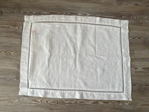 La Redoute White Pillowcase Scala Washed Linen Border 50 x 70cm - NEW £23 - Picture 1 of 9