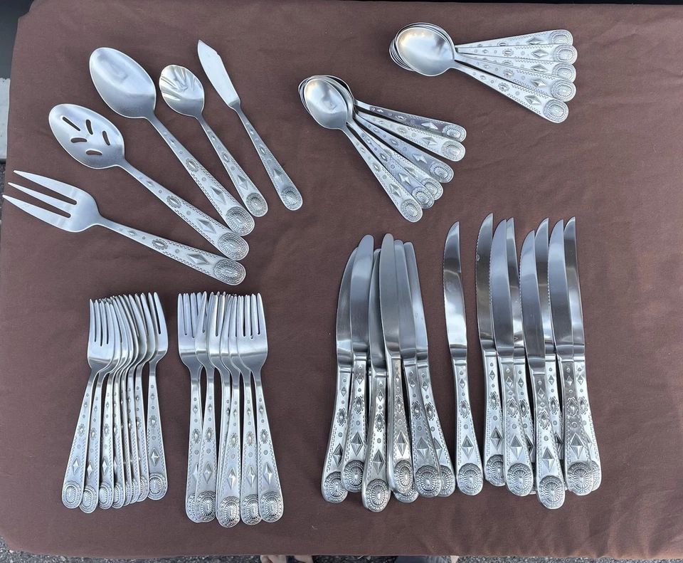 Beautiful Taos Style Flatware For 8 Place Setting And Serving Ware - Image 1 of 1