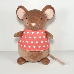 Pillowfort Mouse Figural Pillow Plush 9" Brown w/Hearts T-Shirt 2023 Target - Picture 1 of 8