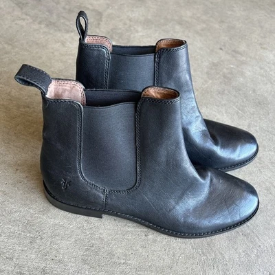 Botas Frye para mujer estilo 8M 3479259 botas al tobillo Chelsea de cuero negro... Foto 1 de 4