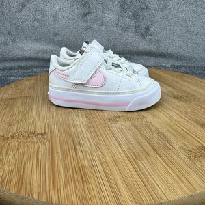 Nike Court Legacy Shoes Girls Size 4C White Pink Toddler Sneakers DA5382-109 - Picture 1 of 8