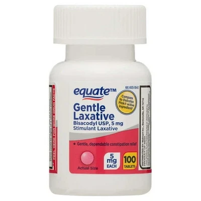 Comprimidos laxantes suaves Equate para constipação, 100 quilates de bisacodil 5 mg - Imagem 1 de 4