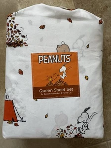 Berkshire ~PEANUTS FALL~ QUEEN SHEET SET ~SNOOPY & CHARLIE BROWN~ PUMPKIN - Picture 1 of 8