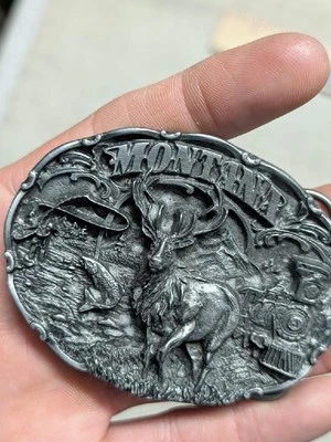 De colección MONTANA Hebilla de Cinturón ELK Peltre Pesado Tren OCCIDENTAL PESCA CON MOSCA siskiyou Foto 1 de 4