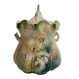 Antiguo tarro galletas RS Prusia LAVANDA MORNING GLORY molde 502 de 1890 - Imagen 1 de 8