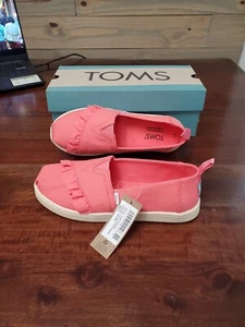 TOMS Alpargata Loafer flach, teerose Canvas/Rüschen Toms Jugend rosa Schuhe Größe 3Y - Bild 1 von 6
